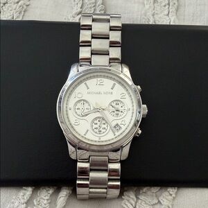 Michael Kors Silver Stainless Steel Chronograph with White Dial